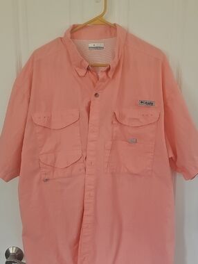Columbia Short-Sleeve Fishing Shirt - Coral Pink